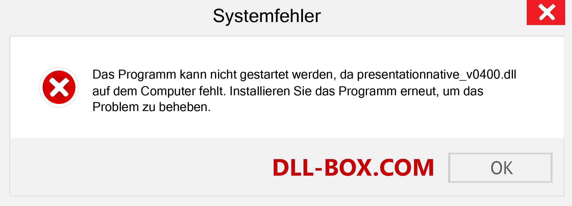 presentationnative_v0400.dll-Datei fehlt?. Download für Windows 7, 8, 10 - Fix presentationnative_v0400 dll Missing Error unter Windows, Fotos, Bildern